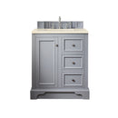 James Martin De Soto 30" Single Vanity Silver Gray with 3 cm Eternal Marfil Quartz Top 825-V30-SL-3EMR