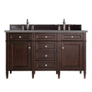 James Martin Brittany 60" Burnished Mahogany Double Vanity with 3 cm Grey Expo Quartz Top 650-V60D-BNM-3GEX