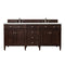 James Martin Brittany 72" Burnished Mahogany Double Vanity with 3 cm Eternal Serena Quartz Top 650-V72-BNM-3ESR