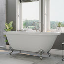 Cambridge Plumbing Acrylic Double Ended Clawfoot Bathtub 70"x30" No Drillings PC Package