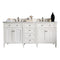 James Martin Brittany 72" Bright White Double Vanity with 3 cm Arctic Fall Solid Surface Top 650-V72-BW-3AF