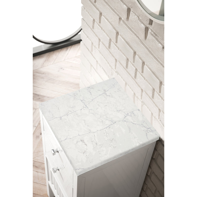 James Martin Athens 15" Cabinet with Drawers and Door Glossy White with 3 cm Eternal Jasmine Pearl Quartz Top E645-B15L-GW-3EJP