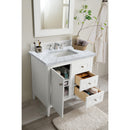 James Martin Palisades 36" Single Vanity Bright White with 3 cm Carrara Marble Top 527-V36-BW-3CAR