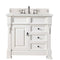 James Martin Brookfield 36" Bright White Single Vanity with 3 cm Eternal Jasmine Pearl Quartz Top 147-V36-BW-3EJP