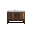 James Martin Athens 48" Single Vanity Cabinet Mid Century Acacia with 3 cm Grey Expo Quartz Top E645-V48-MCA-3GEX