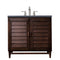 James Martin Portland 36" Single Vanity Burnished Mahogany with 3 cm Charcoal Soapstone Quartz Top 620-V36-BNM-3CSP