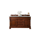 James Martin Brookfield 60" Warm Cherry Double Vanity with 3 cm Ethereal Noctis Quartz Top 147-114-5681-3ENC