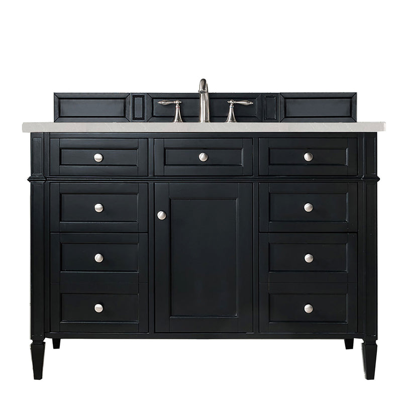 James Martin Brittany 48" Black Onyx Single Vanity with 3 cm Eternal Serena Quartz Top 650-V48-BKO-3ESR