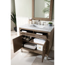 James Martin Chicago 36" Whitewashed Walnut Single Vanity with 3 cm Carrara Marble Top 305-V36-WWW-3CAR