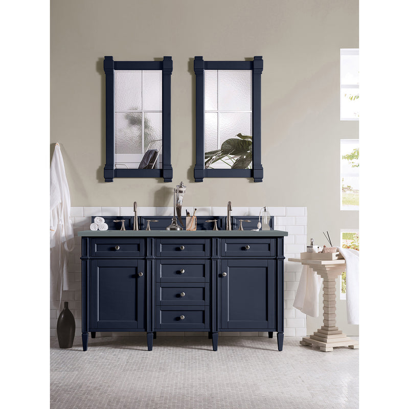 James Martin Brittany 60" Victory Blue Double Vanity with 3 cm Cala Blue Quartz Top 650-V60D-VBL-3CBL