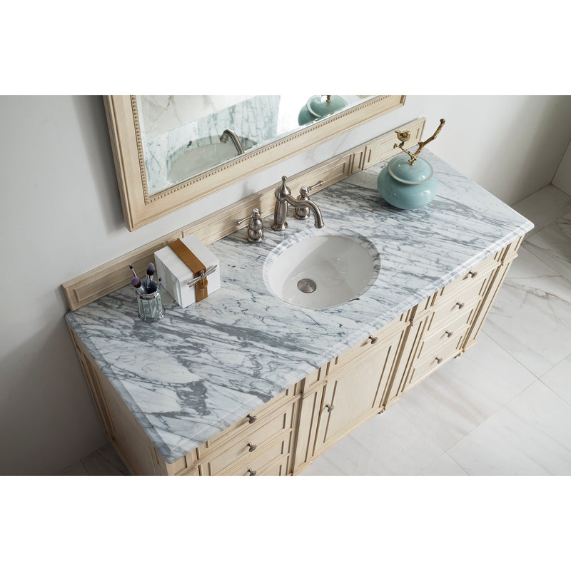 James Martin Bristol 60" Single Vanity Vintage Vanilla with 3 cm Carrara Marble Top 157-V60S-VV-3CAR