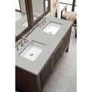 James Martin Athens 60" Double Vanity Cabinet Mid Century Acacia with 3 cm Eternal Serena Top E645-V60D-MCA-3ESR