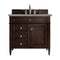 James Martin Brittany 36" Burnished Mahogany Single Vanity with 3 cm Grey Expo Quartz Top 650-V36-BNM-3GEX