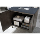 James Martin Metropolitan 36" Single Vanity Silver Oak with 3 cm Charcoal Soapstone Quartz Top 850-V36-SOK-3CSP