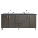 James Martin Metropolitan 72" Double Vanity Silver Oak with 3 cm Charcoal Soapstone Quartz Top 850-V72-SOK-3CSP