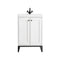 James Martin Chianti 24" Single Vanity Cabinet Glossy White Matte Black with White Glossy Composite Countertop E303V24GWMBKWG