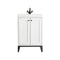 James Martin Chianti 24" Single Vanity Cabinet Glossy White Matte Black with White Glossy Resin Countertop E303-V24-GW-MBK-WG