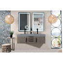 James Martin Mercer Island 59" Double Vanity Ash Gray Matte Black with Dusk Gray Glossy Composite Top 389-V59D-AGR-MB-DGG