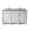 James Martin Bristol 60" Double Vanity Bright White with 3 cm Grey Expo Quartz Top 157-V60D-BW-3GEX