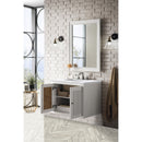 James Martin Athens 30" Single Vanity Cabinet Glossy White with 3 cm Arctic Fall Solid Surface Countertop E645-V30-GW-3AF