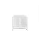 James Martin Athens 15" Cabinet with Drawers and Door Glossy White with 3 cm Eternal Serena Top E645-B15R-GW-3ESR