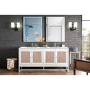 James Martin Athens 72" Double Vanity Cabinet Glossy White with 3 cm Eternal Jasmine Pearl Quartz Top E645-V72-GW-3EJP