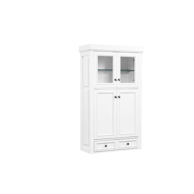 James Martin De Soto 30" Double Tower Hutch Bright White 825-H30-BW