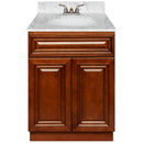 Brown Bathroom Vanity 24", Cara White Marble Top, Faucet LB3B CW254-24GN-3B