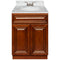 Brown Bathroom Vanity 24", Cara White Marble Top, Faucet LB3B CW254-24GN-3B