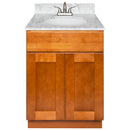 Brown Bathroom Vanity 24", Cara White Marble Top, Faucet LB5B CW254-24NP-5B