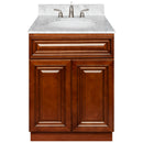 Brown Bathroom Vanity 24", Cara White Marble Top, Faucet LB4B CW258-24GN-4B