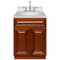 Brown Bathroom Vanity 24", Cara White Marble Top, Faucet LB7B CW258-24GN-7B