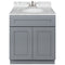 Cherry Bathroom Vanity 30", Cara White Marble Top, Faucet LB5B CW314-30CG-5B