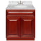 Cherry Bathroom Vanity 30", Cara White Marble Top, Faucet LB5B CW314-30CH-5B