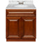 Brown Bathroom Vanity 30", Cara White Marble Top, Faucet LB3B CW314-30GN-3B