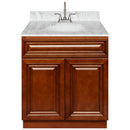 Brown Bathroom Vanity 30", Cara White Marble Top, Faucet LB6B CW314-30GN-6B