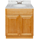 Brown Bathroom Vanity 30", Cara White Marble Top, Faucet LB3B CW314-30RC-3B