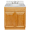 Brown Bathroom Vanity 30", Cara White Marble Top, Faucet LB4B CW318-30RC-4B