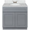 Cherry Bathroom Vanity 36", Cara White Marble Top, Faucet LB3B CW374-36CG-3B