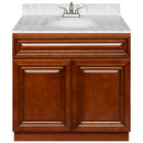 Brown Bathroom Vanity 36", Cara White Marble Top, Faucet LB5B CW374-36GN-5B