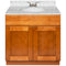 Brown Bathroom Vanity 36", Cara White Marble Top, Faucet LB3B CW374-36NP-3B