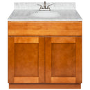 Brown Bathroom Vanity 36", Cara White Marble Top, Faucet LB5B CW374-36NP-5B