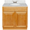 Brown Bathroom Vanity 36", Cara White Marble Top, Faucet LB3B CW374-36RC-3B