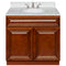 Brown Bathroom Vanity 36", Cara White Marble Top, Faucet LB4B CW378-36GN-4B