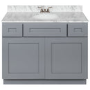 Cherry Bathroom Vanity 42", Cara White Marble Top, Faucet LB3B CW434-42CG-3B