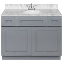 Cherry Bathroom Vanity 42", Cara White Marble Top, Faucet LB5B CW434-42CG-5B