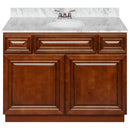 Brown Bathroom Vanity 42", Cara White Marble Top, Faucet LB3B CW434-42GN-3B