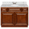 Brown Bathroom Vanity 42", Cara White Marble Top, Faucet LB3B CW434-42GN-3B