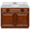 Brown Bathroom Vanity 42", Cara White Marble Top, Faucet LB5B CW434-42GN-5B