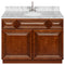 Brown Bathroom Vanity 42", Cara White Marble Top, Faucet LB6B CW434-42GN-6B